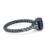 Hidden Halo Twisted Rope Oval Lab Alexandrite Engagement Ring