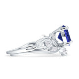 Art Deco Round Cubic Zirconia Infinity Leaf Design Bridal Ring 925 Sterling Silver