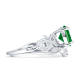 Art Deco Round Cubic Zirconia Infinity Leaf Design Bridal Ring 925 Sterling Silver