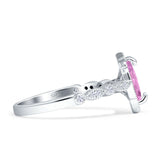 Art Deco Engagement Ring Halo Marquise Cubic Zirconia 925 Sterling Silver