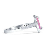 Art Deco Engagement Ring Halo Marquise Cubic Zirconia 925 Sterling Silver