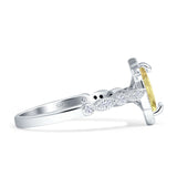 Art Deco Engagement Ring Halo Marquise Cubic Zirconia 925 Sterling Silver