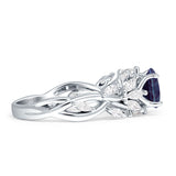 Round Infinity Marquise Vintage Style Floral Ring Lab Alexandrite 925 Sterling Silver