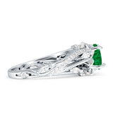 Round Engagement Ring Split Shank Cubic Zirconia 925 Sterling Silver