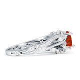 Round Engagement Ring Split Shank Cubic Zirconia 925 Sterling Silver