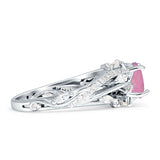 Round Engagement Ring Split Shank Cubic Zirconia 925 Sterling Silver
