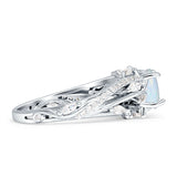Round Engagement Ring Split Shank Cubic Zirconia 925 Sterling Silver
