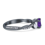 Infinity Round Three Stone Ring Cubic Zirconia 925 Sterling Silver