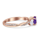 Infinity Round Three Stone Ring Cubic Zirconia 925 Sterling Silver