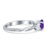 Infinity Round Three Stone Ring Cubic Zirconia 925 Sterling Silver