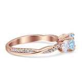 Infinity Round Three Stone Ring Cubic Zirconia 925 Sterling Silver