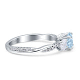Infinity Round Three Stone Ring Cubic Zirconia 925 Sterling Silver