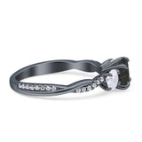 Infinity Round Three Stone Ring Cubic Zirconia 925 Sterling Silver