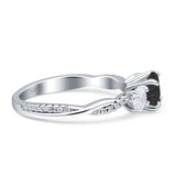 Infinity Round Three Stone Ring Cubic Zirconia 925 Sterling Silver