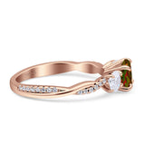 Infinity Round Three Stone Ring Cubic Zirconia 925 Sterling Silver