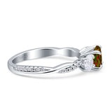 Infinity Round Three Stone Ring Cubic Zirconia 925 Sterling Silver