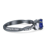 Infinity Round Three Stone Ring Cubic Zirconia 925 Sterling Silver