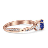 Infinity Round Three Stone Ring Cubic Zirconia 925 Sterling Silver