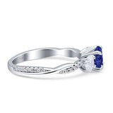 Infinity Round Three Stone Ring Cubic Zirconia 925 Sterling Silver