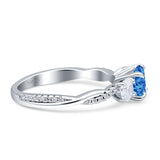 Infinity Round Three Stone Ring Cubic Zirconia 925 Sterling Silver