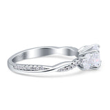 Infinity Round Three Stone Ring Cubic Zirconia 925 Sterling Silver