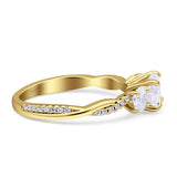 Infinity Round Three Stone Ring Cubic Zirconia 925 Sterling Silver