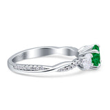 Infinity Round Three Stone Ring Cubic Zirconia 925 Sterling Silver