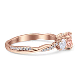 Infinity Round Three Stone Ring Cubic Zirconia 925 Sterling Silver