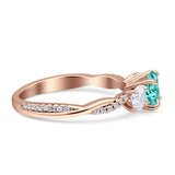 Infinity Round Three Stone Ring Cubic Zirconia 925 Sterling Silver