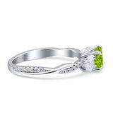 Infinity Round Three Stone Ring Cubic Zirconia 925 Sterling Silver