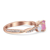 Infinity Round Three Stone Ring Cubic Zirconia 925 Sterling Silver