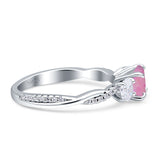 Infinity Round Three Stone Ring Cubic Zirconia 925 Sterling Silver