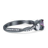 Infinity Round Three Stone Ring Cubic Zirconia 925 Sterling Silver
