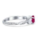 Infinity Round Three Stone Ring Cubic Zirconia 925 Sterling Silver