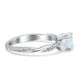 Infinity Round Three Stone Ring Cubic Zirconia 925 Sterling Silver