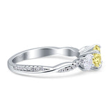 Infinity Round Three Stone Ring Cubic Zirconia 925 Sterling Silver