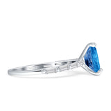 Art Deco Emerald Cut Solitaire Cubic Zirconia Wedding Ring 925 Sterling Silver