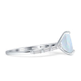 Art Deco Emerald Cut Solitaire Cubic Zirconia Wedding Ring 925 Sterling Silver
