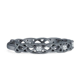 Celtic Style Intertwisted Trinity Wedding Band Solid 925 Sterling Silver