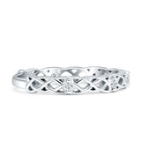 Celtic Style Intertwisted Trinity Wedding Band Solid 925 Sterling Silver