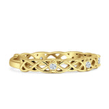 Celtic Style Intertwisted Trinity Wedding Band Solid 925 Sterling Silver