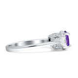 Three Stone Round Pear Teardrop Cubic Zirconia Trilogy Engagement Ring 925 Sterling Silver