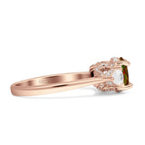 Three Stone Round Pear Teardrop Cubic Zirconia Trilogy Engagement Ring 925 Sterling Silver