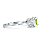 Three Stone Round Pear Teardrop Cubic Zirconia Trilogy Engagement Ring 925 Sterling Silver