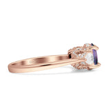 Three Stone Round Pear Teardrop Cubic Zirconia Trilogy Engagement Ring 925 Sterling Silver