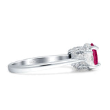 Three Stone Round Pear Teardrop Cubic Zirconia Trilogy Engagement Ring 925 Sterling Silver
