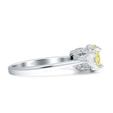Three Stone Round Pear Teardrop Cubic Zirconia Trilogy Engagement Ring 925 Sterling Silver