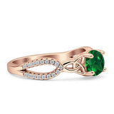 Round Cetlic Trinity Vintage Style Cubic Zirconia Ring 925 Sterling Silver