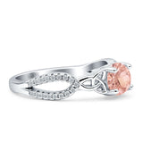 Round Cetlic Trinity Vintage Style Cubic Zirconia Ring 925 Sterling Silver