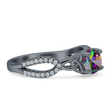 Round Cetlic Trinity Style Cubic Zirconia Ring 925 Sterling Silver